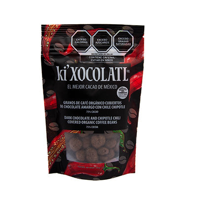 Ki'Xocolatl Semillas de Café Cubiertas de Chocolate Semi-Amargo con Especias Mexicanas.