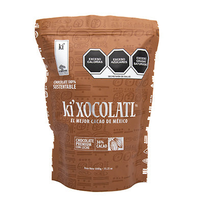 KI'XOCOLATL CHOCOLATE CON LECHE PREMIUM 36% CACAO TRACE1 KG