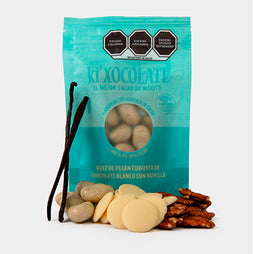 BOTANA DE NUEZ PECÁN CUBIERTA DE CHOCOLATE BLANCO Y VAINILLA 100 GR