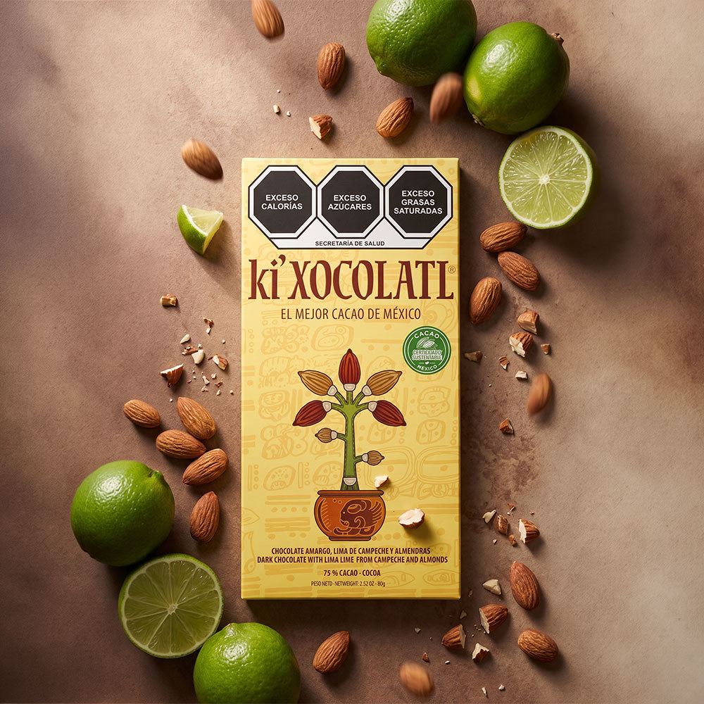 Chocolate Semi-Amargo con Lima de Campeche y Almendras