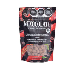 Ki'Xocolatl Semillas de Café Cubiertas de Chocolate Semi-Amargo con Especias Mexicanas.