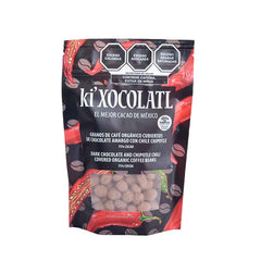 Ki'Xocolatl Semillas de Café Cubiertas de Chocolate Semi-Amargo con Especias Mexicanas.