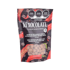 Ki'Xocolatl Semillas de Café Cubiertas de Chocolate Semi-Amargo con Especias Mexicanas.