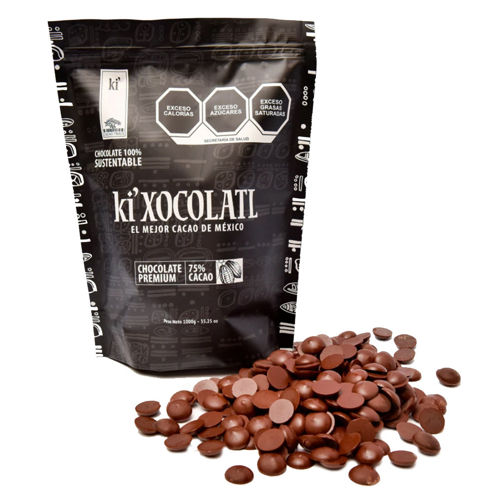 Ki'Xocolatl Chocolate Premium 75% Cacao Trace 1 kg