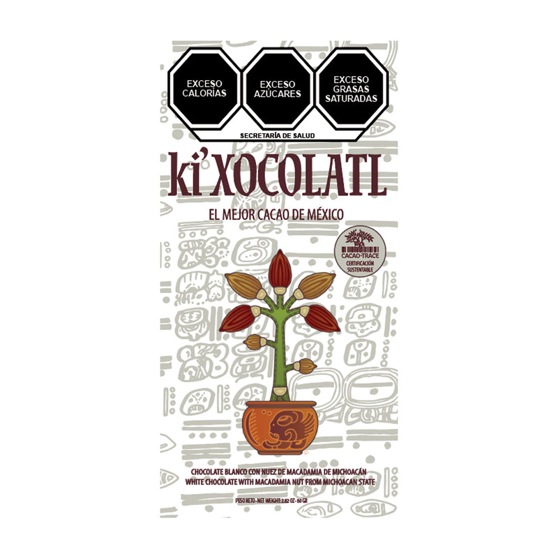 Chocolate Blanco con Nuez de Macadamia de Michoacán. – KiXocolatl