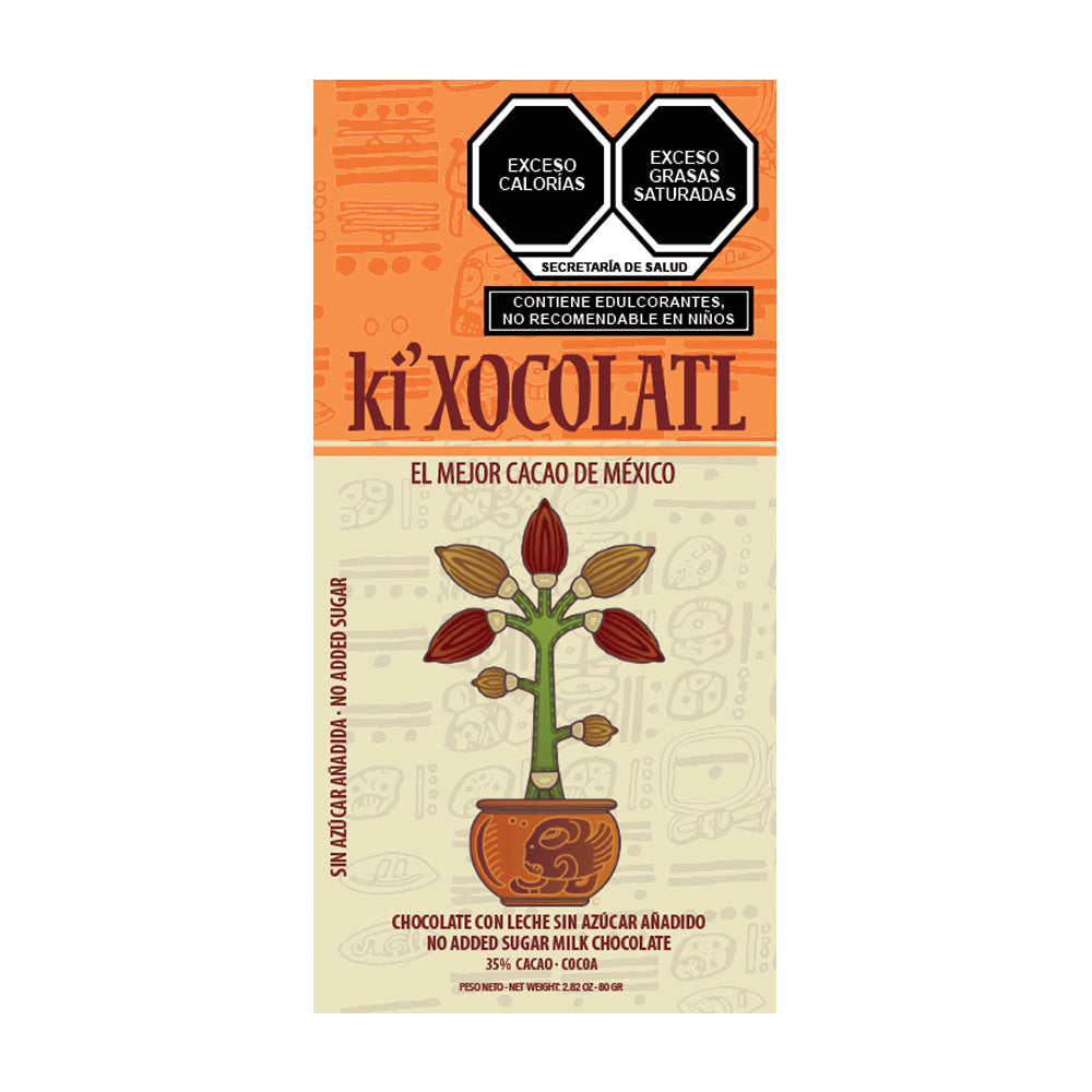Ki'Xocolatl Chocolate con Leche sin azúcar